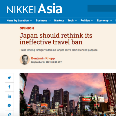 Our Kurashu co-founder about the Japan COVID travel ban in Nikkei Asia