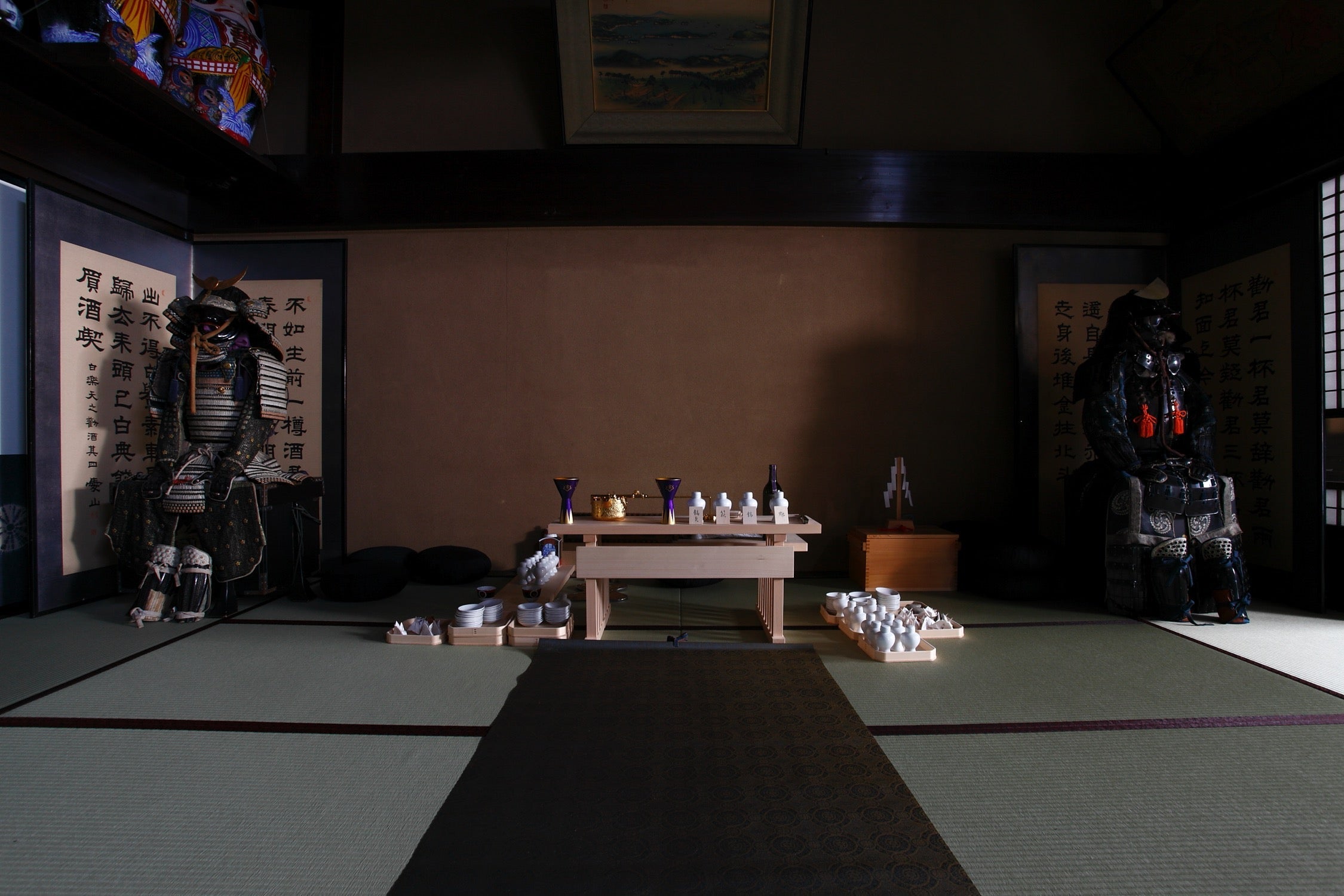 Date family armour displayed at Katsuyama Brewery, official brewery of the Sendai clan